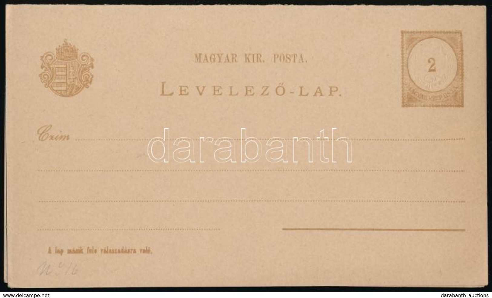 1882 Használatlan 2kr Díjjegyes Válaszos Levelezőlap Si 4 - Other & Unclassified