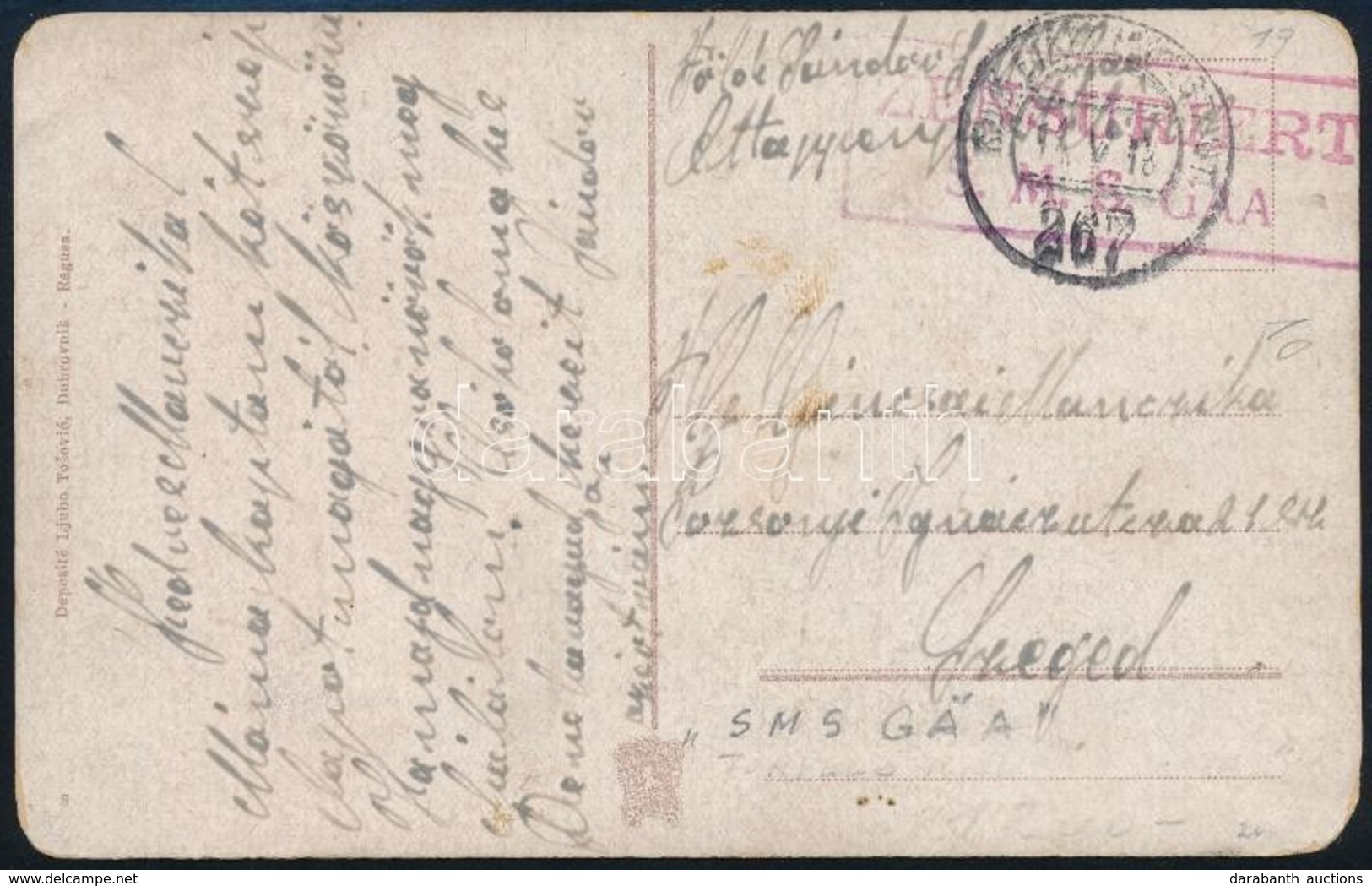 1916 Képeslap / Field Postcard 'S.M.S. GAA' - Other & Unclassified