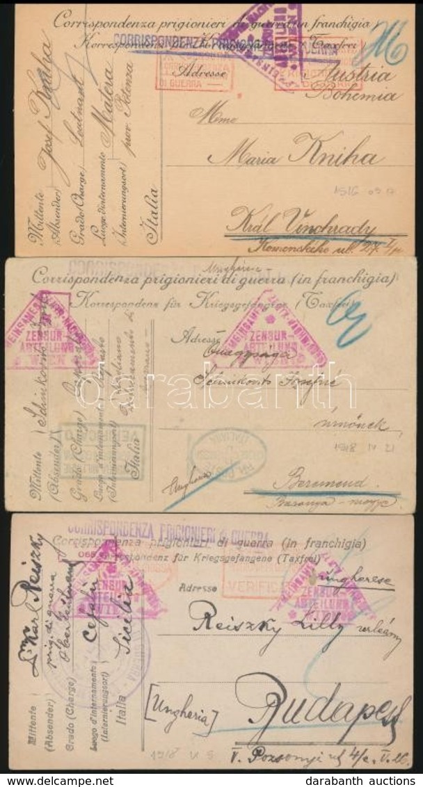 1916-1918 3 Db Hadifogoly Levelezőlap - Other & Unclassified