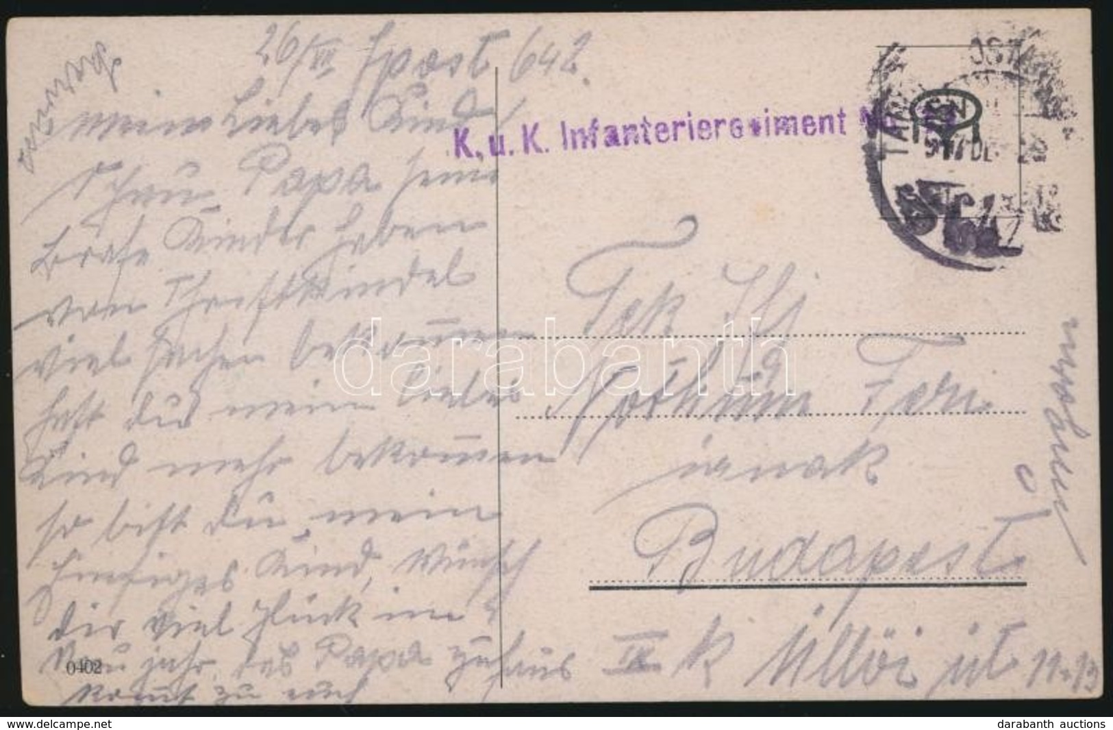 1917 Tábori Posta Képeslap 'K.u.k. Infanterieregiment Nr.33.' + 'TP 642' - Other & Unclassified