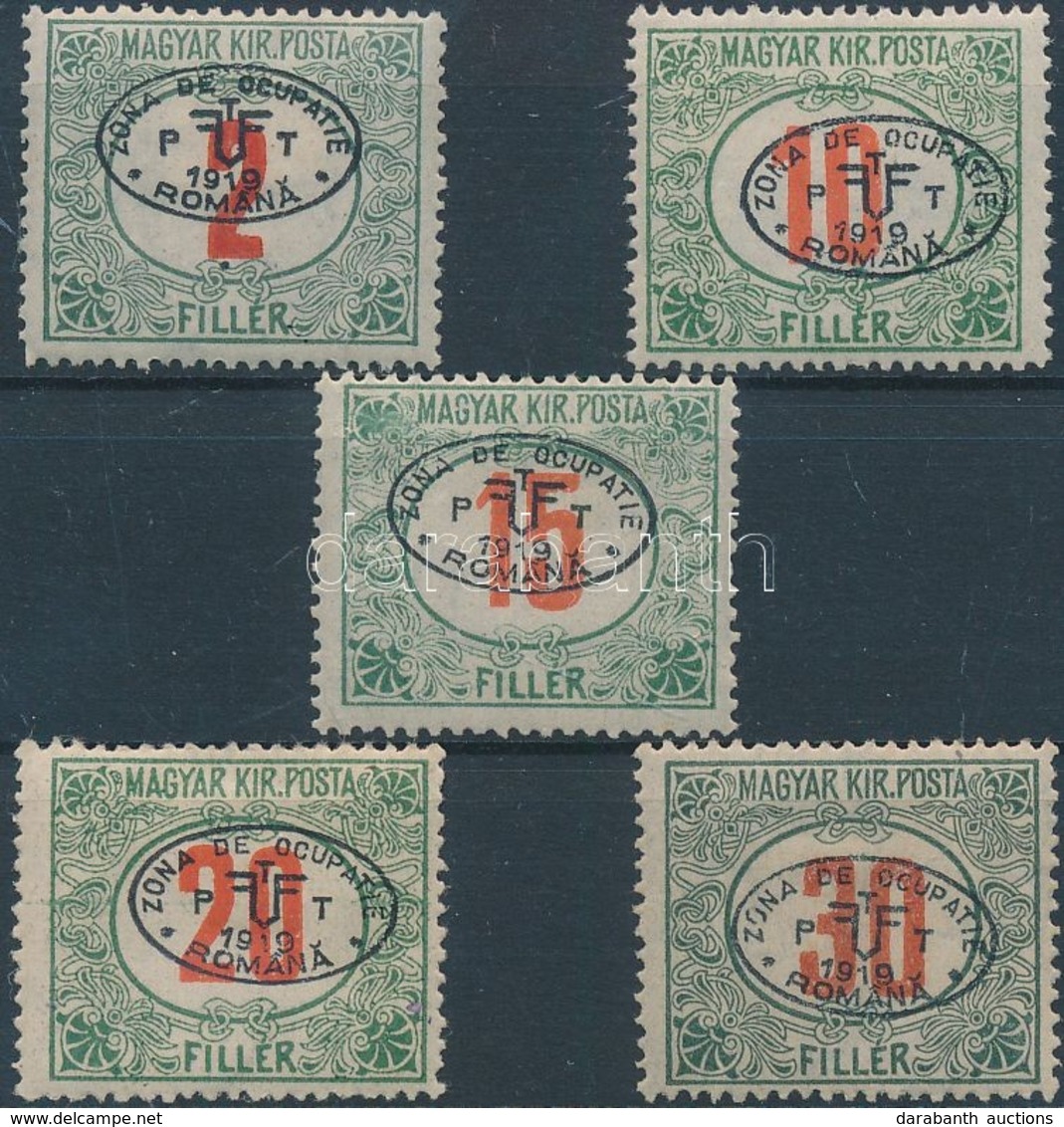 * Debrecen I. 1919 5 Klf Pirosszámú Portó érték  (15.100) / 5 Different Postage Due Stamps. Signed: Bodor - Andere & Zonder Classificatie