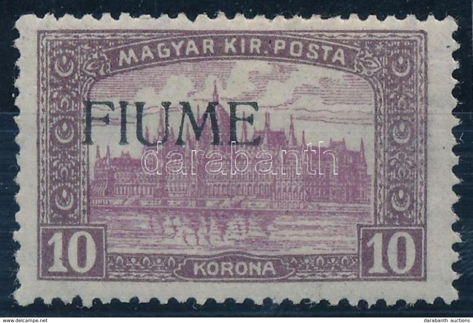 * Fiume 1918 Parlament 10K Gépi Felülnyomással és A Felülnyomat Gépszínátnyomatával (**950.000) / Mi 25 With Machine Ove - Other & Unclassified