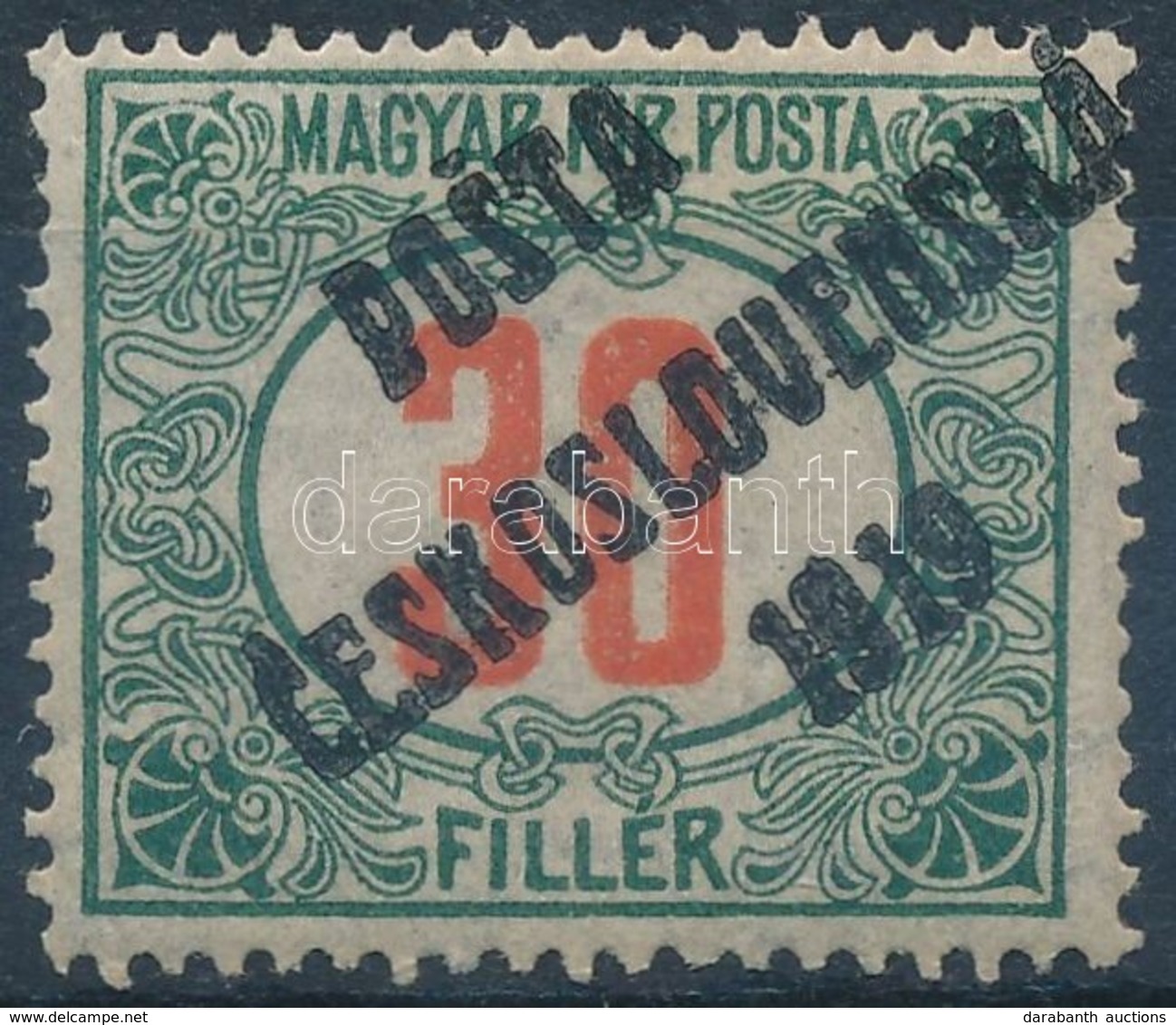 * Posta Ceskoslovenska 1919 Pirosszámú Portó 30f (**15.000) / Mi 158 Signed: Bodor - Andere & Zonder Classificatie