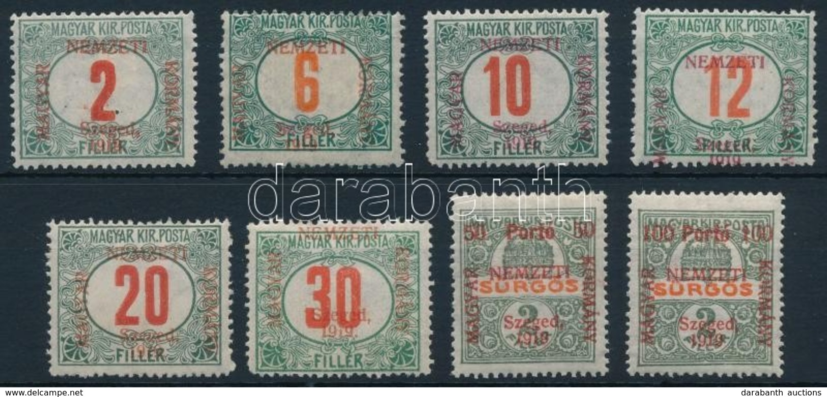 * Szeged 1919 Portó Sor (19.500) / Mi P1-P8. Signed: Bodor - Other & Unclassified