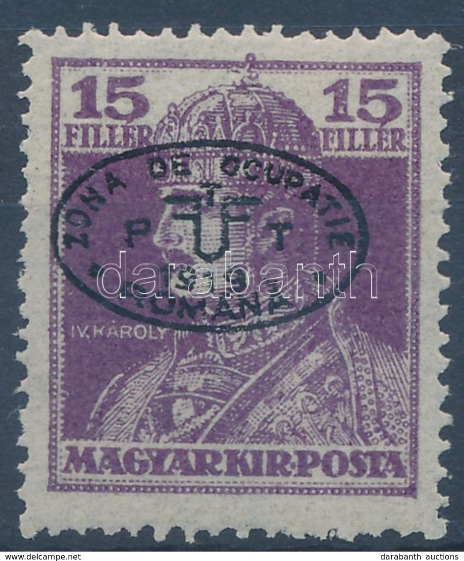 ** Debrecen I. 1919 Károly 15f Fekete Felülnyomással Garancia Nélkül (**50.000) - Other & Unclassified