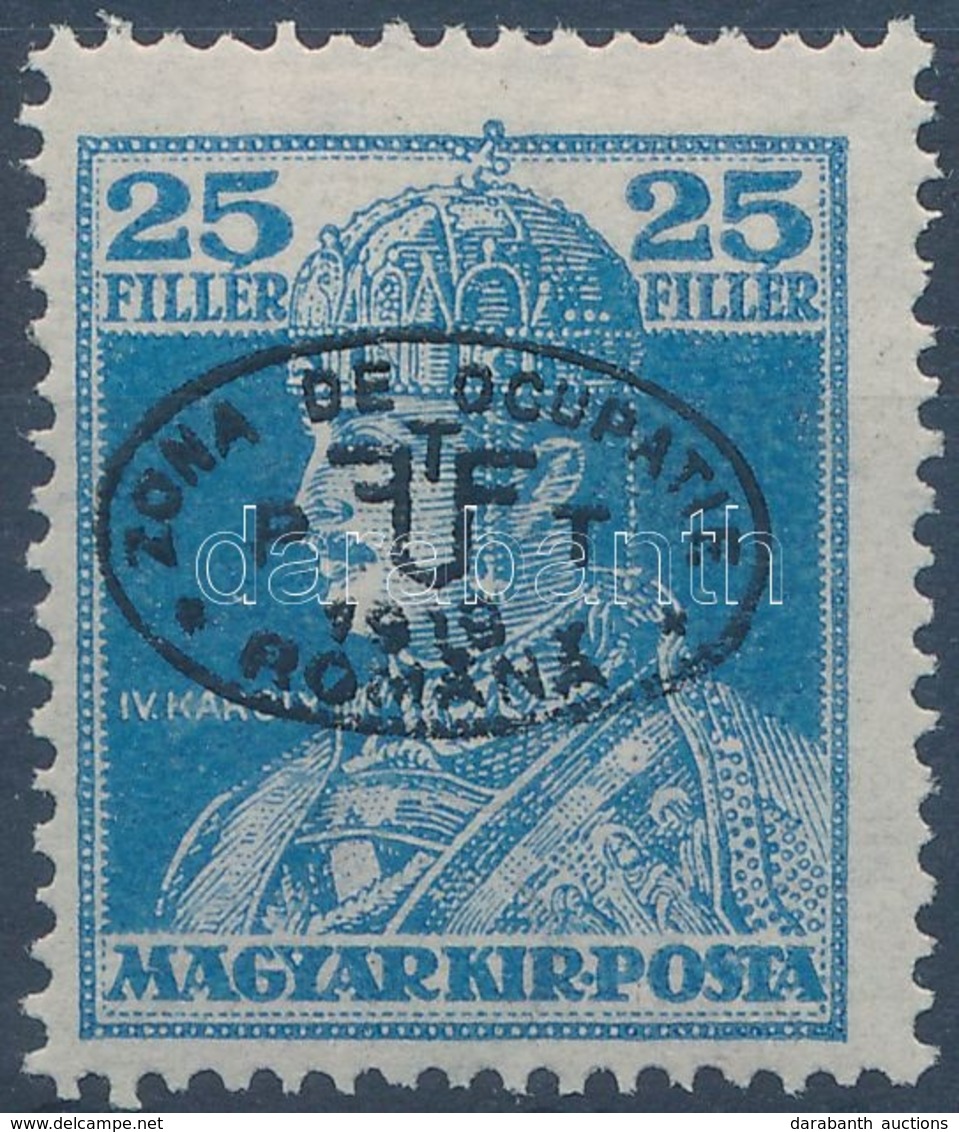 * Debrecen I. 1919 Károly 25f Fekete Felülnyomással Garancia Nélkül (**20.000) - Other & Unclassified