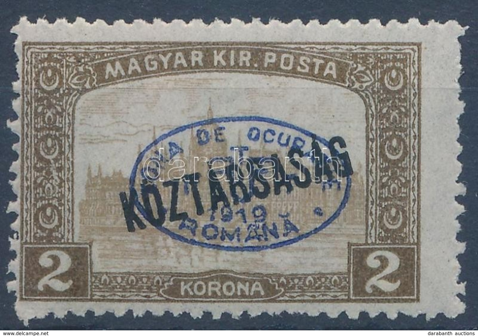 * Debrecen I. 1919 Parlament/Köztársaság 2K Kék Felülnyomással, Garancia Nélkül (**50.000) - Other & Unclassified