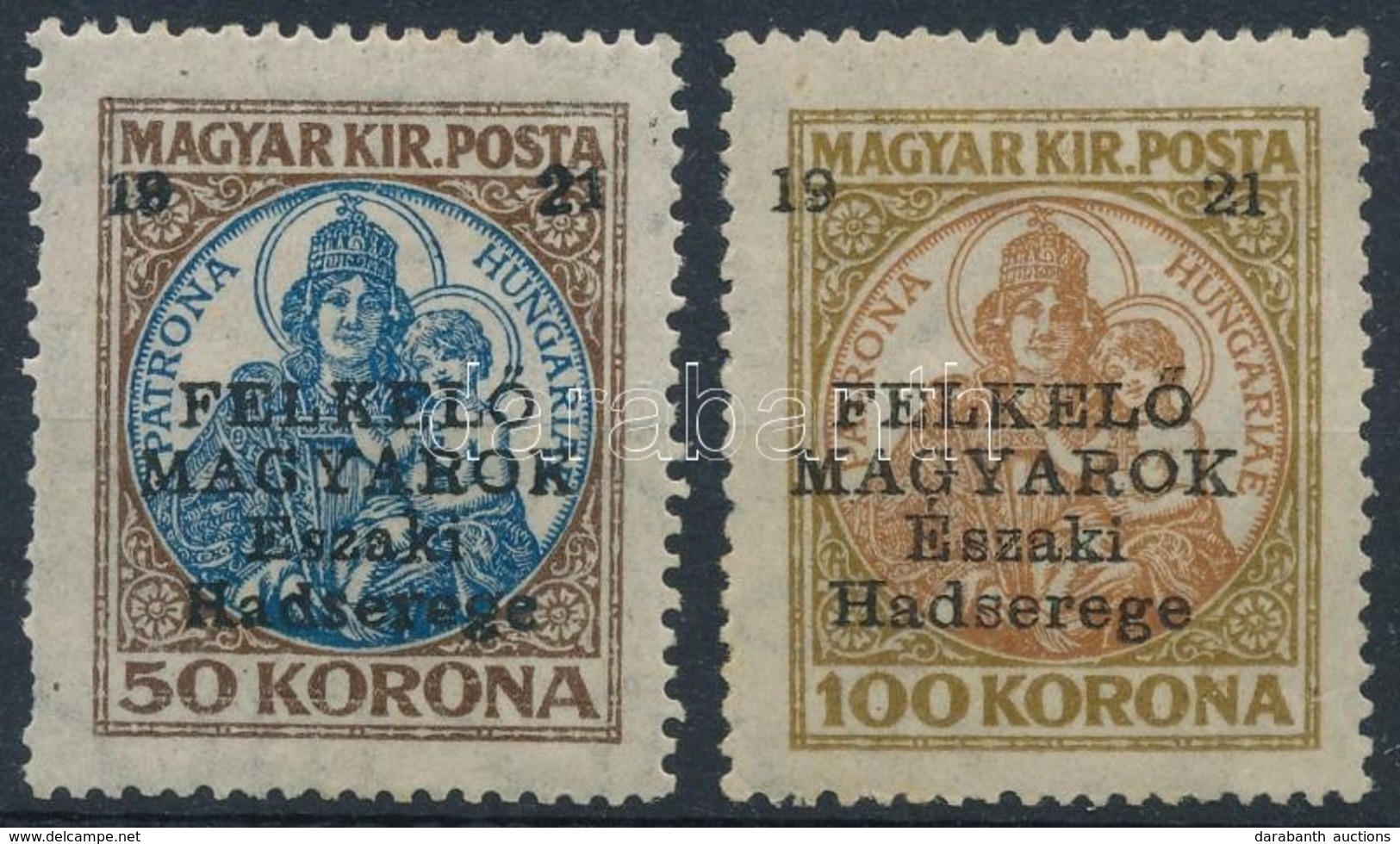 * Nyugat-Magyarország V. 1921 Koronás Madonna 50K + 100K, Garancia Nélkül - Other & Unclassified