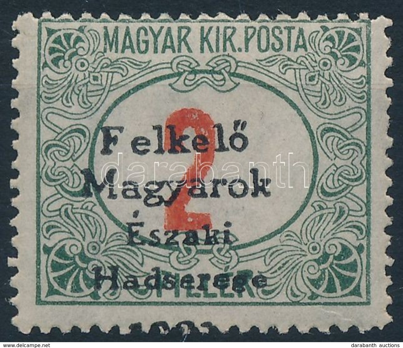 ** Nyugat-Magyarország V. 1921 Pirosszámú Portó 2f Garancia Nélkül (**35.000) - Other & Unclassified