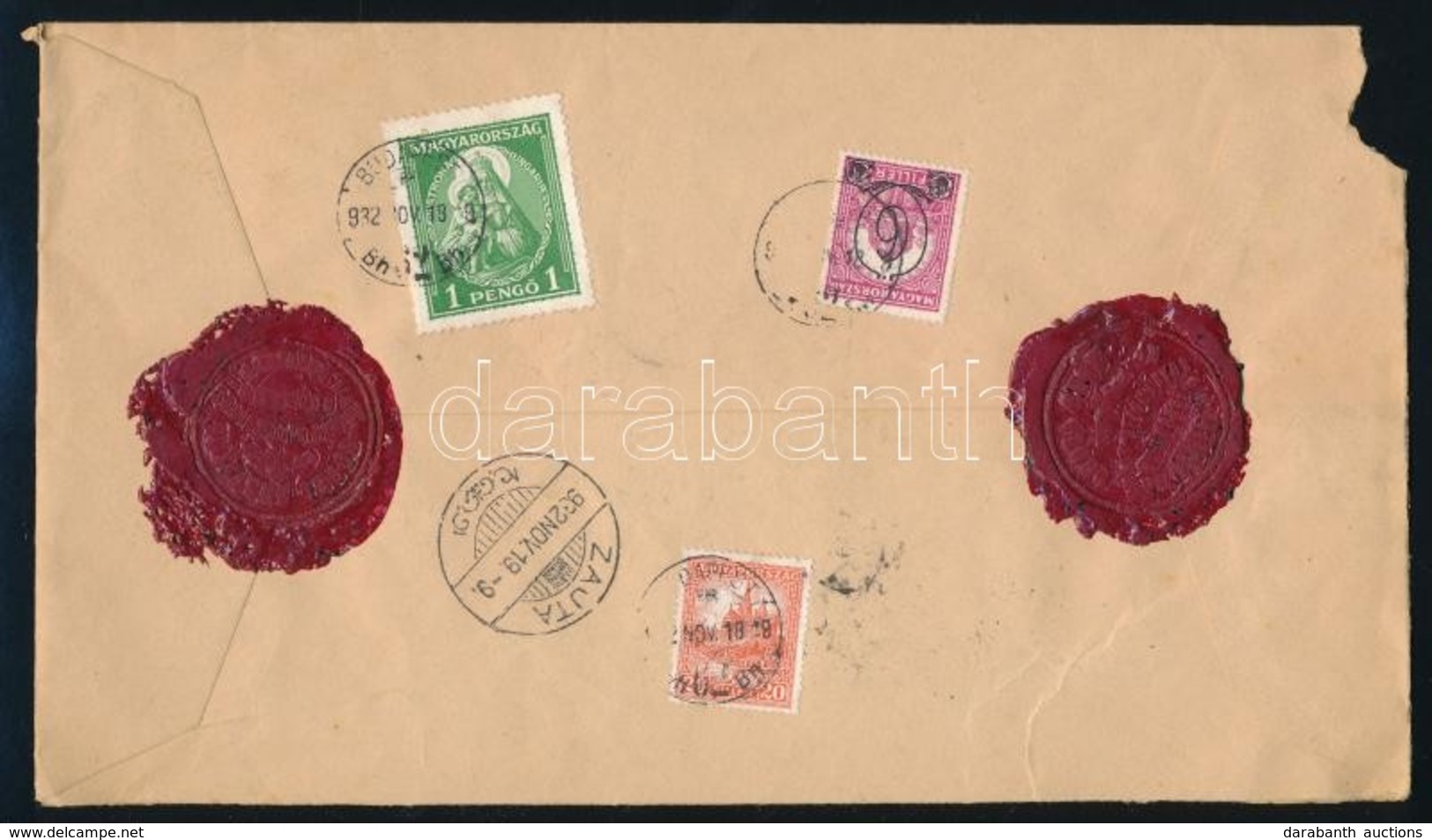 1926 Értéklevél 1,26P (közte Nagy Madonna 1P) Bérmentesítéssel / Insured Cover With 1,26P Franking 'BUDAPEST' - 'ZAJTA' - Other & Unclassified