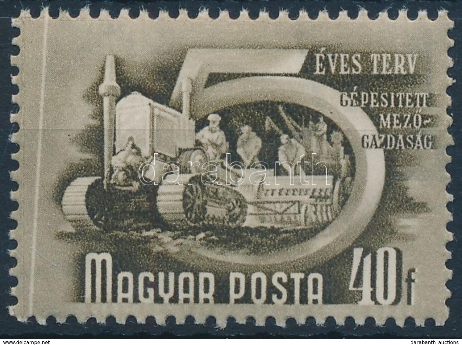 ** 1950/1953 Ötéves Terv II. 40f Papírránccal - Andere & Zonder Classificatie