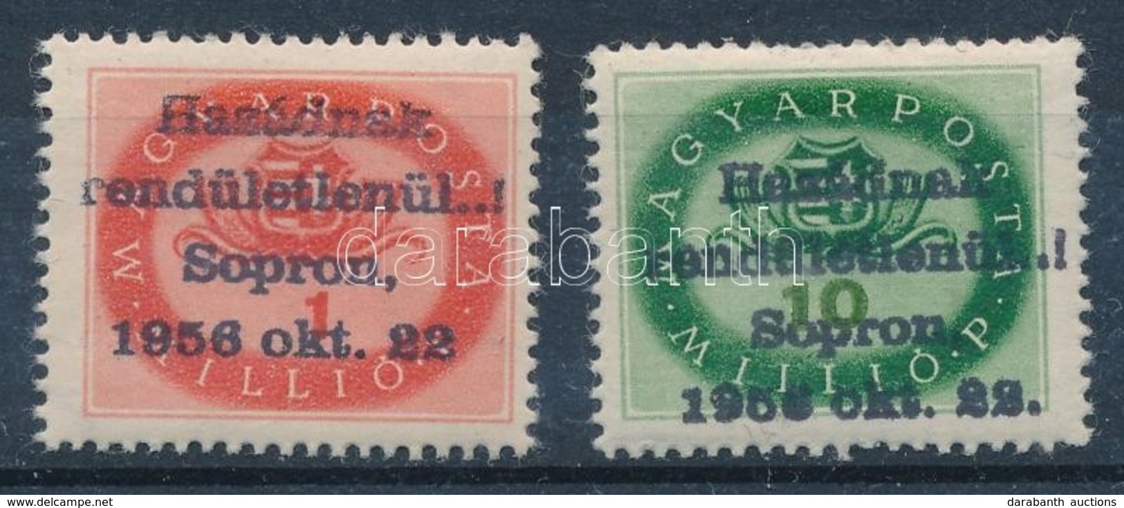 ** 1956 Soproni Felülnyomás Milliós Pár, Garancia Nélkül - Other & Unclassified