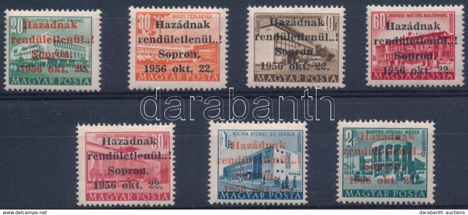 ** 1956 Soproni Felülnyomás, 7 értékes Sor (12.000) - Other & Unclassified