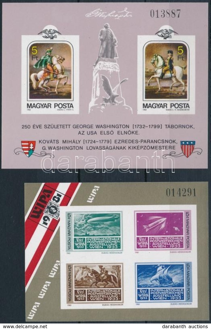 ** 1981/82 2 Db Vágott Blokk: WIPA + G.Washington(7.500) - Andere & Zonder Classificatie