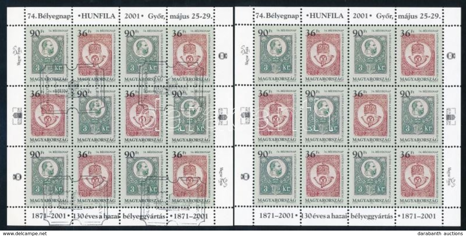 ** O 2001 Bélyegnap (74.) 2 Db Kisív (10.000) - Andere & Zonder Classificatie