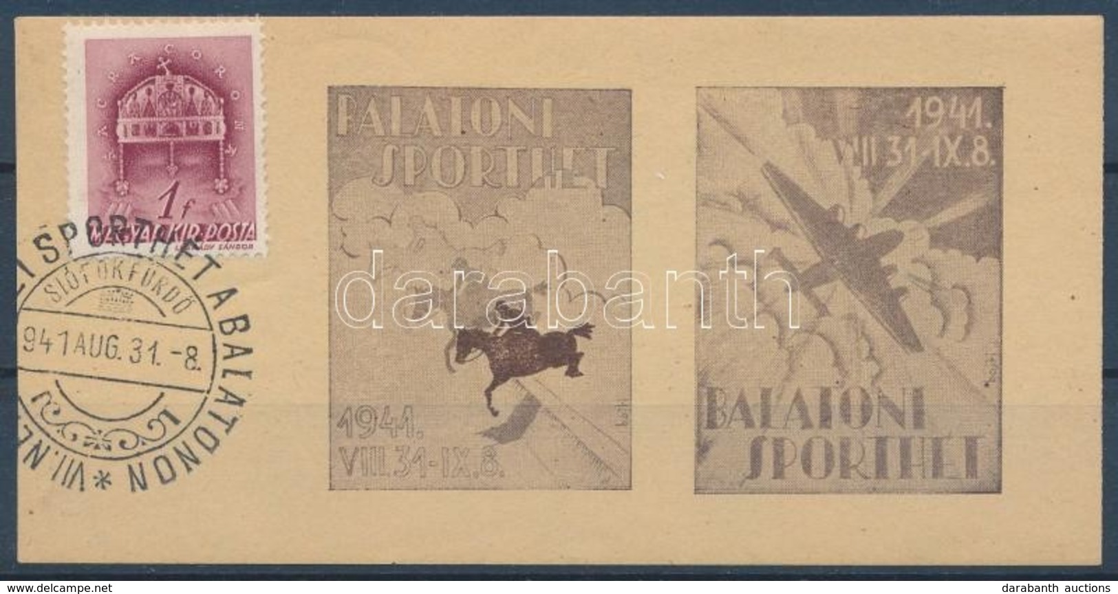 O 1941/8 Balatoni Sporthét Emlékív (8.000) - Other & Unclassified