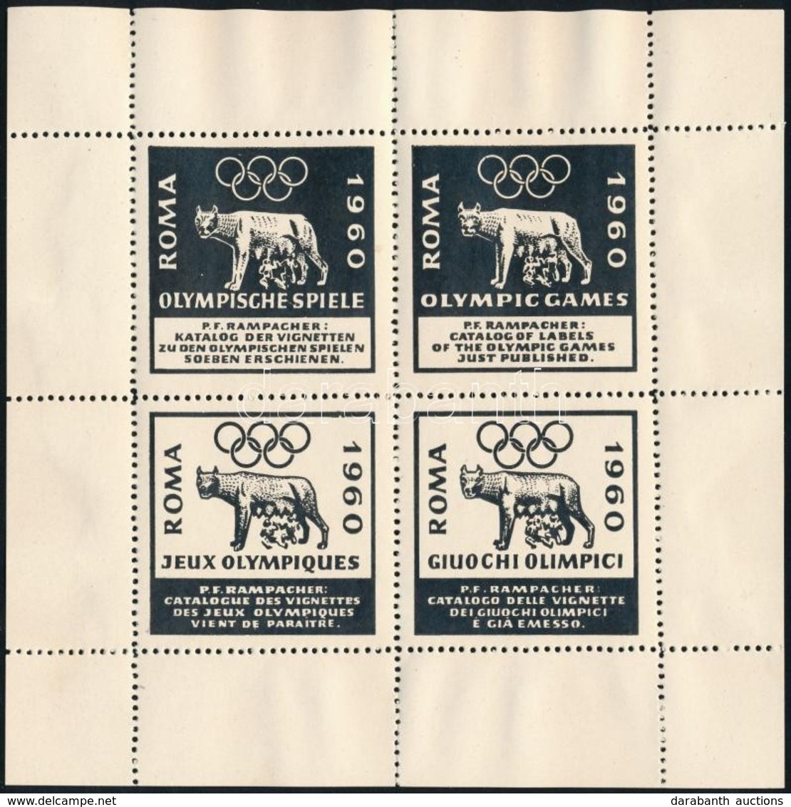 ** 1960 Római Olimpia Emlékív - Andere & Zonder Classificatie