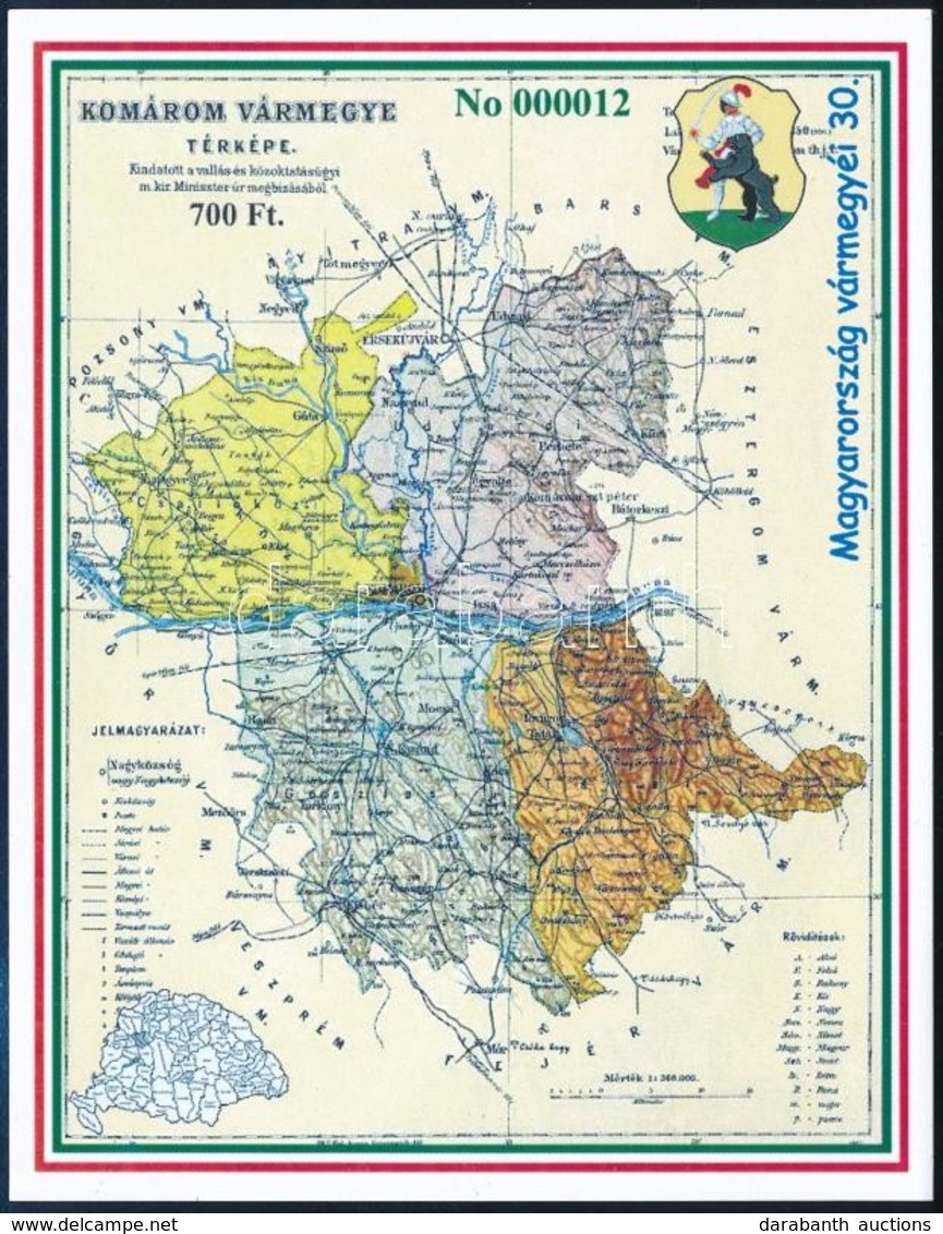 ** 2018 Magyarország Vármegyéi (30.) Komárom Vármegye Emlékív Garnitúra - Andere & Zonder Classificatie
