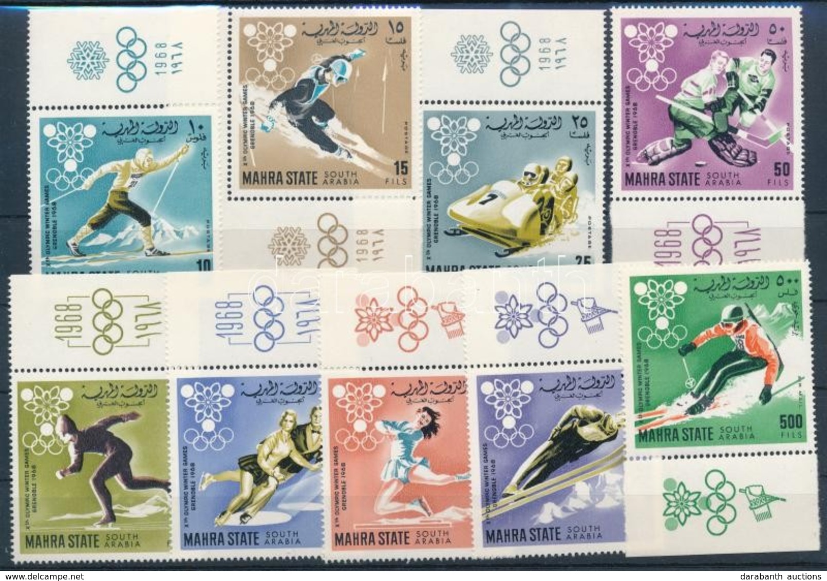 ** 1967 Téli Olimpia, Grenoble Sor ívszéli Felirattal Mi 39-47 - Other & Unclassified