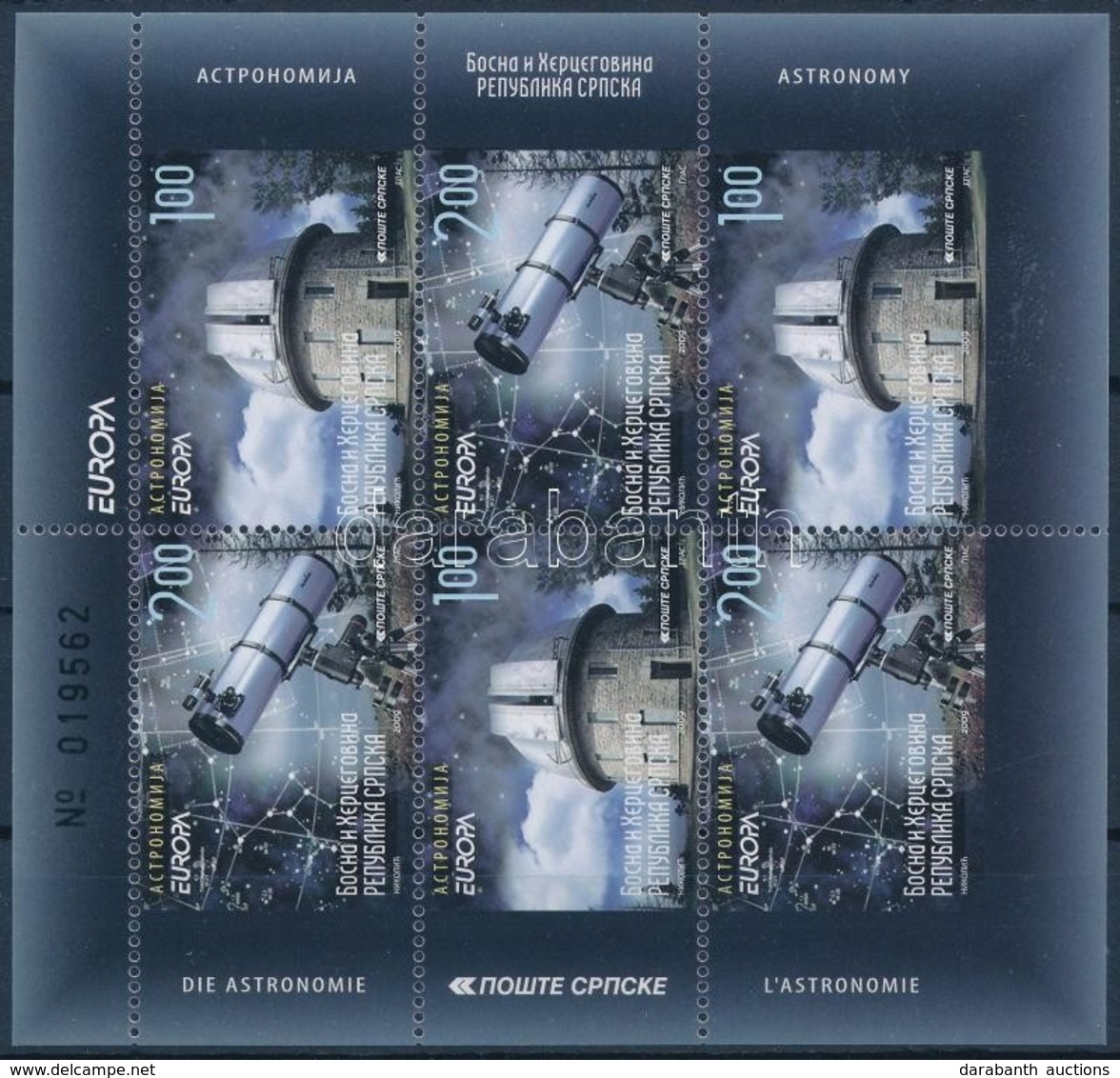 ** 2009 Europa CEPT Csillagászat Bélyegfüzetlap Mi H-Blatt 12 - Other & Unclassified