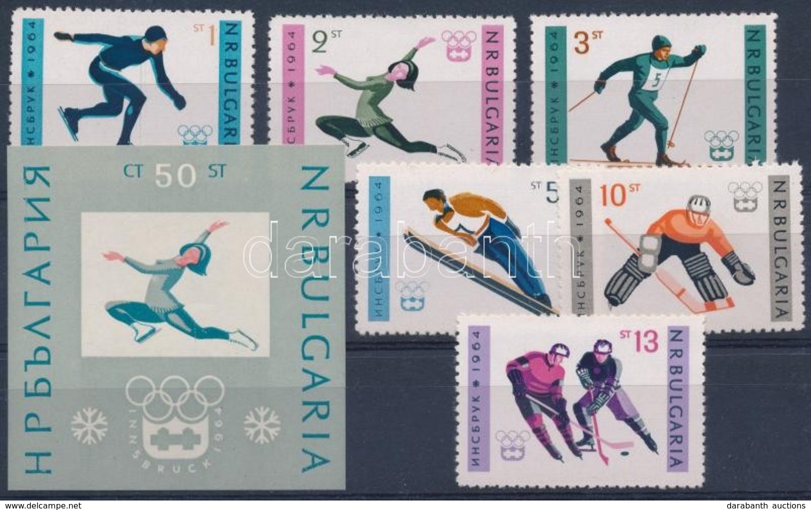 ** 1964 Innsbruck-i Olimpia Sor + Blokk Mi 1426-1431 + 12 - Andere & Zonder Classificatie