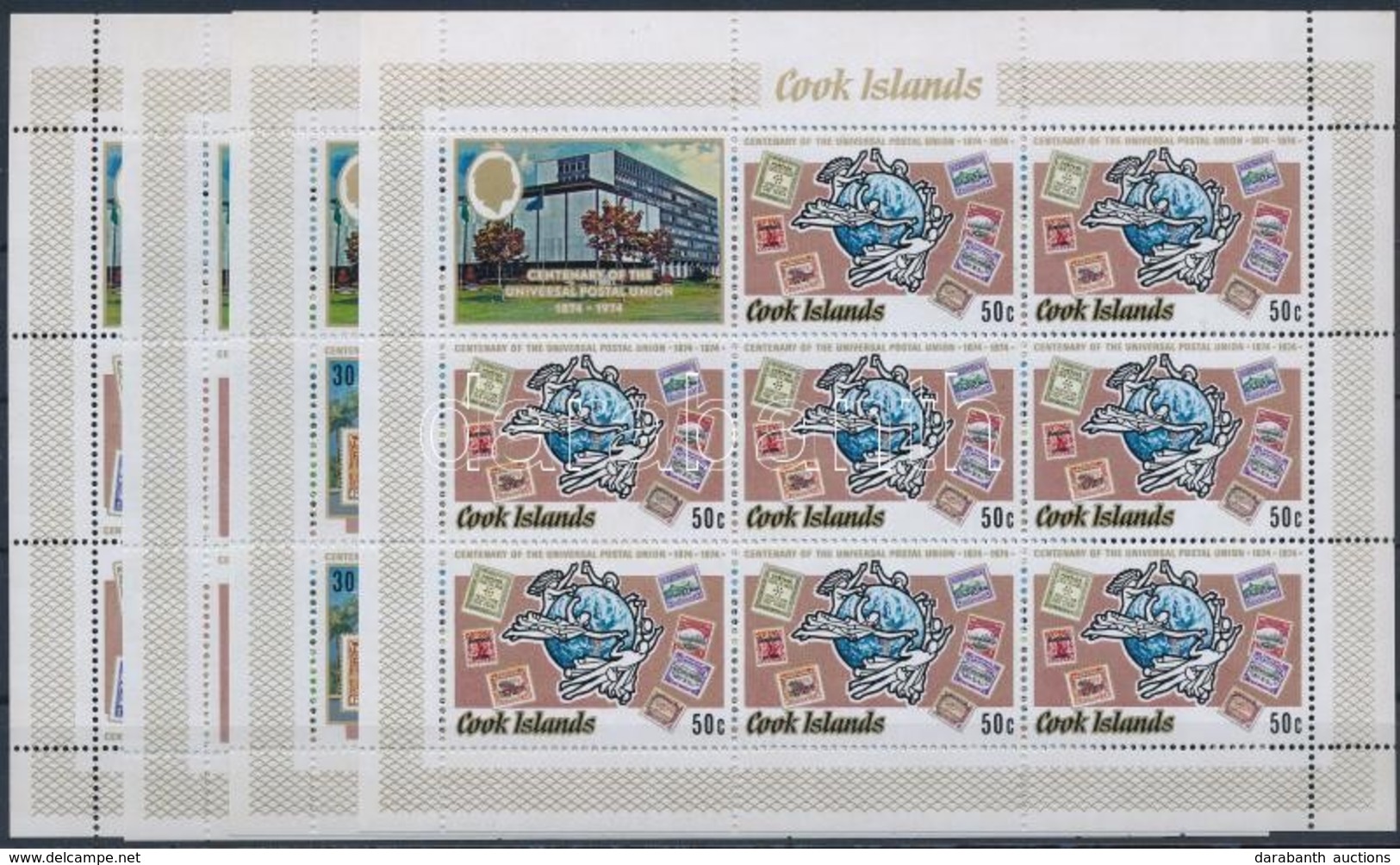 ** 1974 100 éves Az UPU Kisívsor Mi 424-427 - Andere & Zonder Classificatie