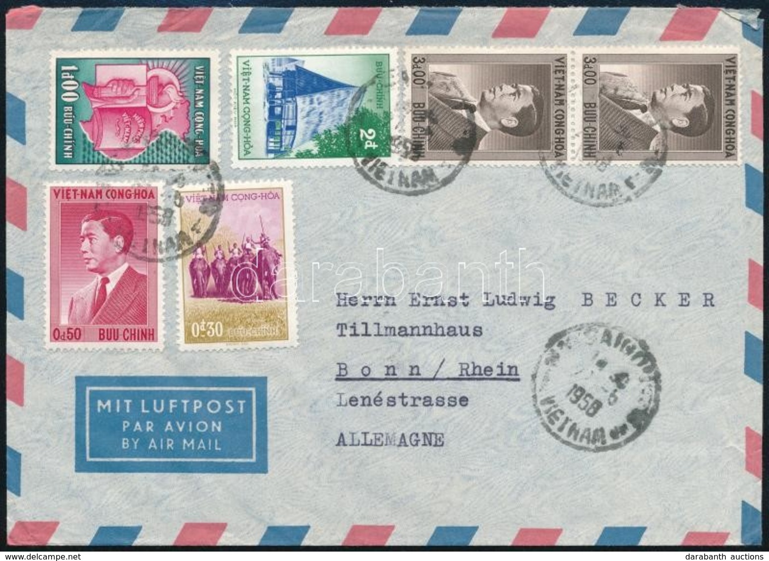 1958 Légi Levél Bonnba / Airmail Cover To Bonn - Andere & Zonder Classificatie
