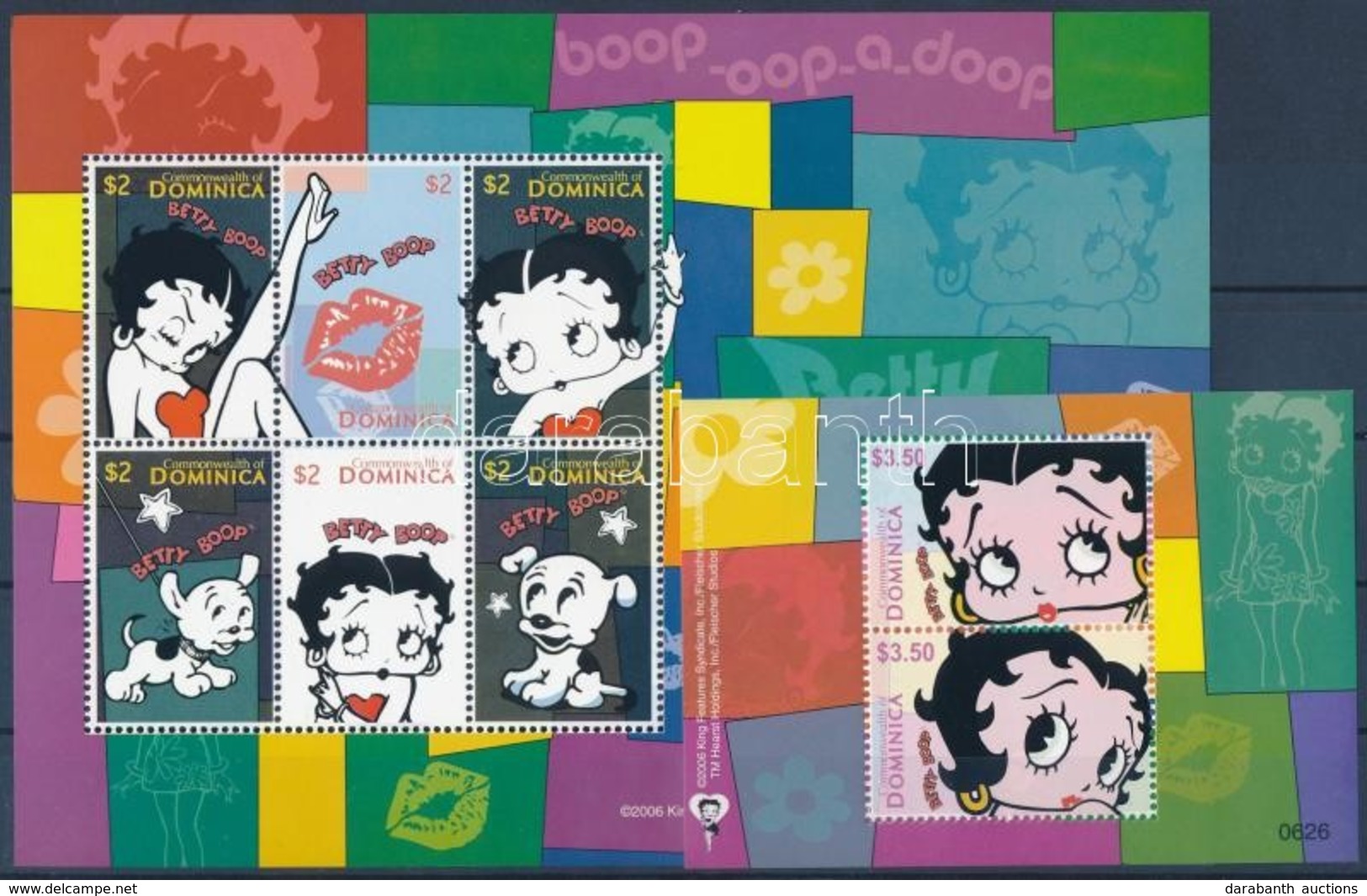 ** 2007 Betty Boop, Rajzfilm Kisív Mi 3780-3785 + Blokk Mi 522 - Andere & Zonder Classificatie