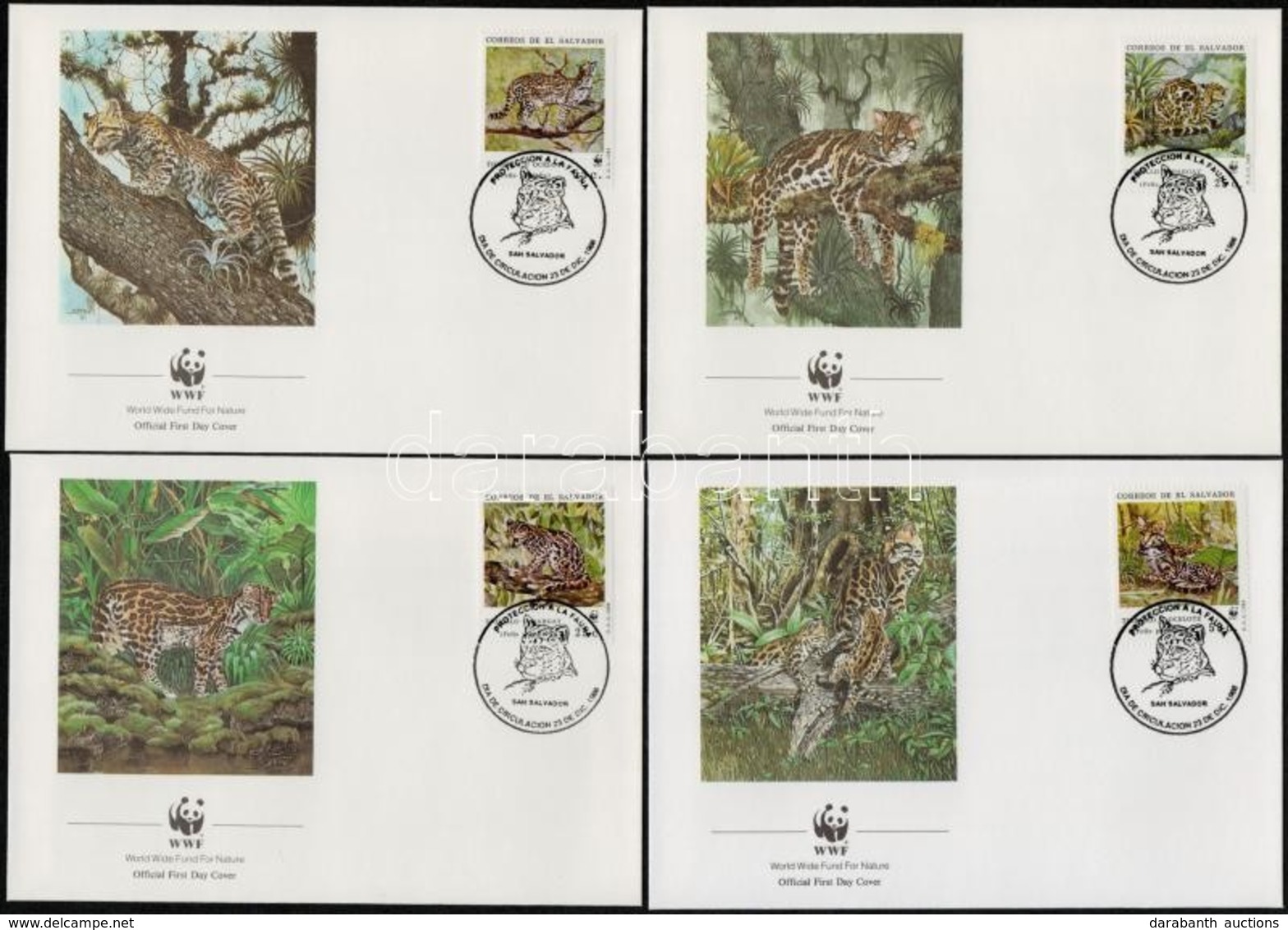 1988 WWF Kisméretű Macskafélék Sor 4 Db FDC-n Mi 1734-1737 - Andere & Zonder Classificatie