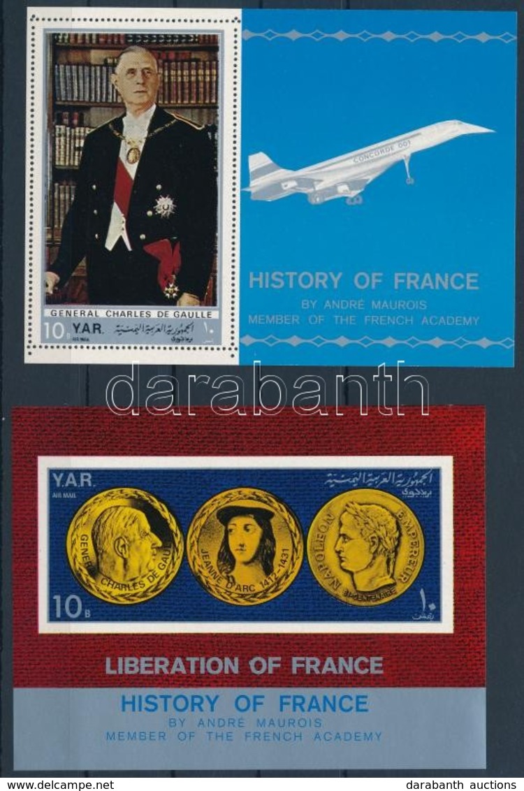 ** 1969 Francia Történelem Fogazott + Vágott Blokk Mi 115-116 - Other & Unclassified