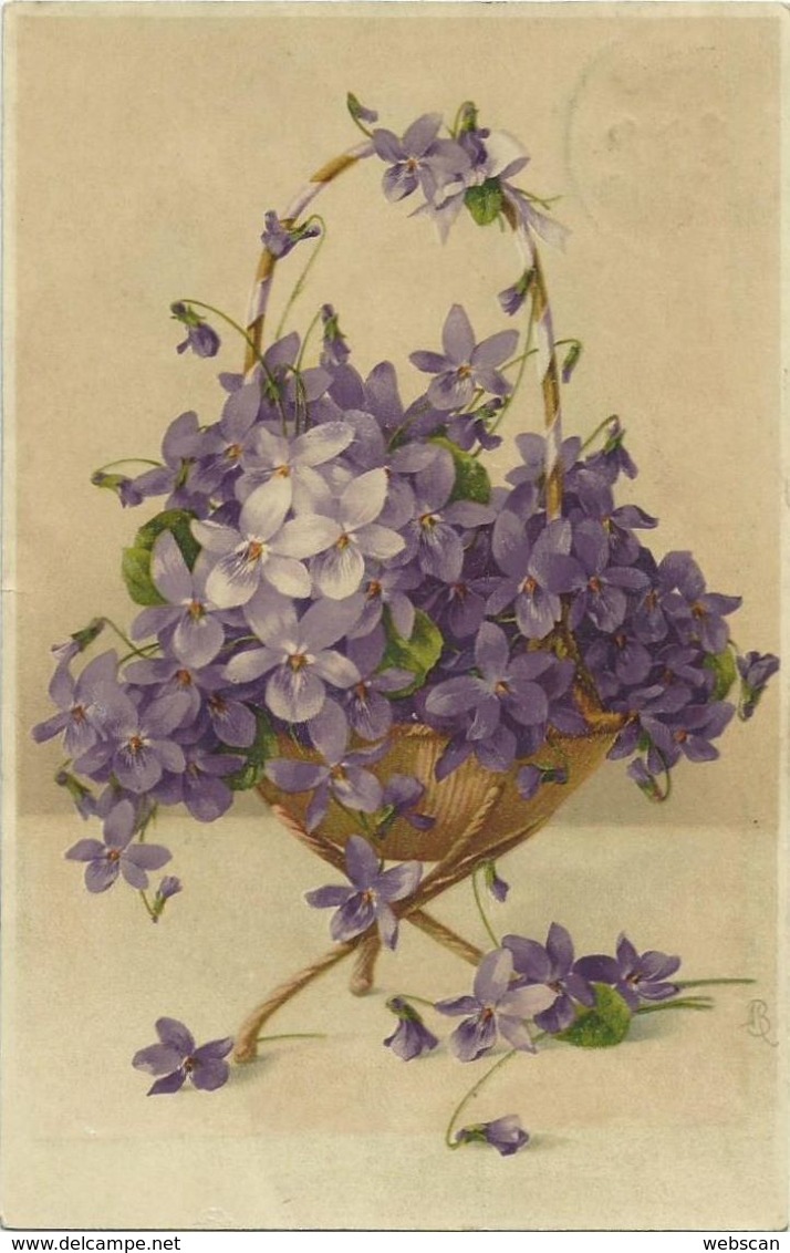 AK Blumen Veilchen Zum Fest Meißner & Buch Farblitho 1908 #09 - Blumen