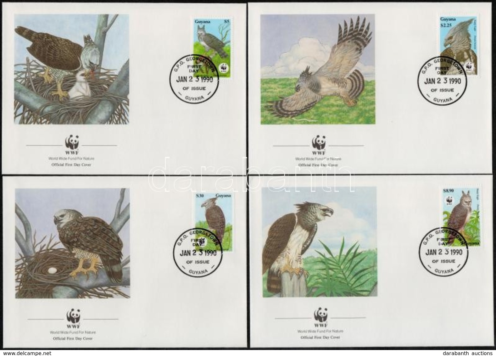 1990 WWF: Hárpia Sor 4 FDC-n Mi 3077-3080 - Other & Unclassified