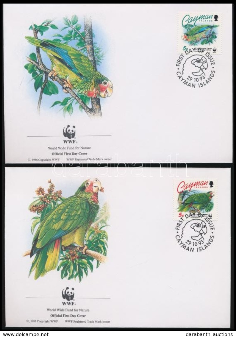 1993 WWF Papagájok Sor 4 FDC-n Mi 690-693 - Andere & Zonder Classificatie