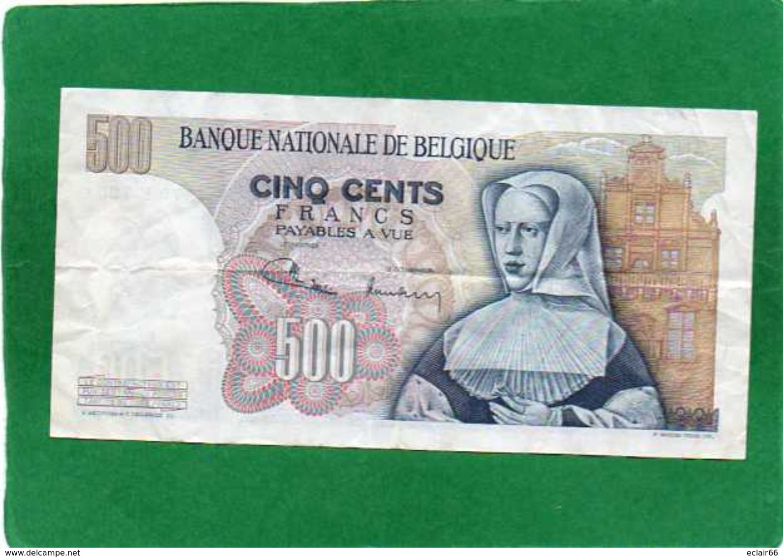 Billet. Belgique/Belgie. 500 Francs. Bernard Van Orley Voir Scannes  Recto Verso  Etat  Correct - Collections