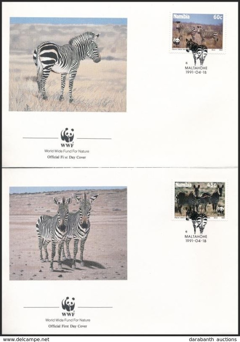 ** 1991 WWF: Zebra Sor 4 FDC-n + Sor Mi 702-705 - Andere & Zonder Classificatie