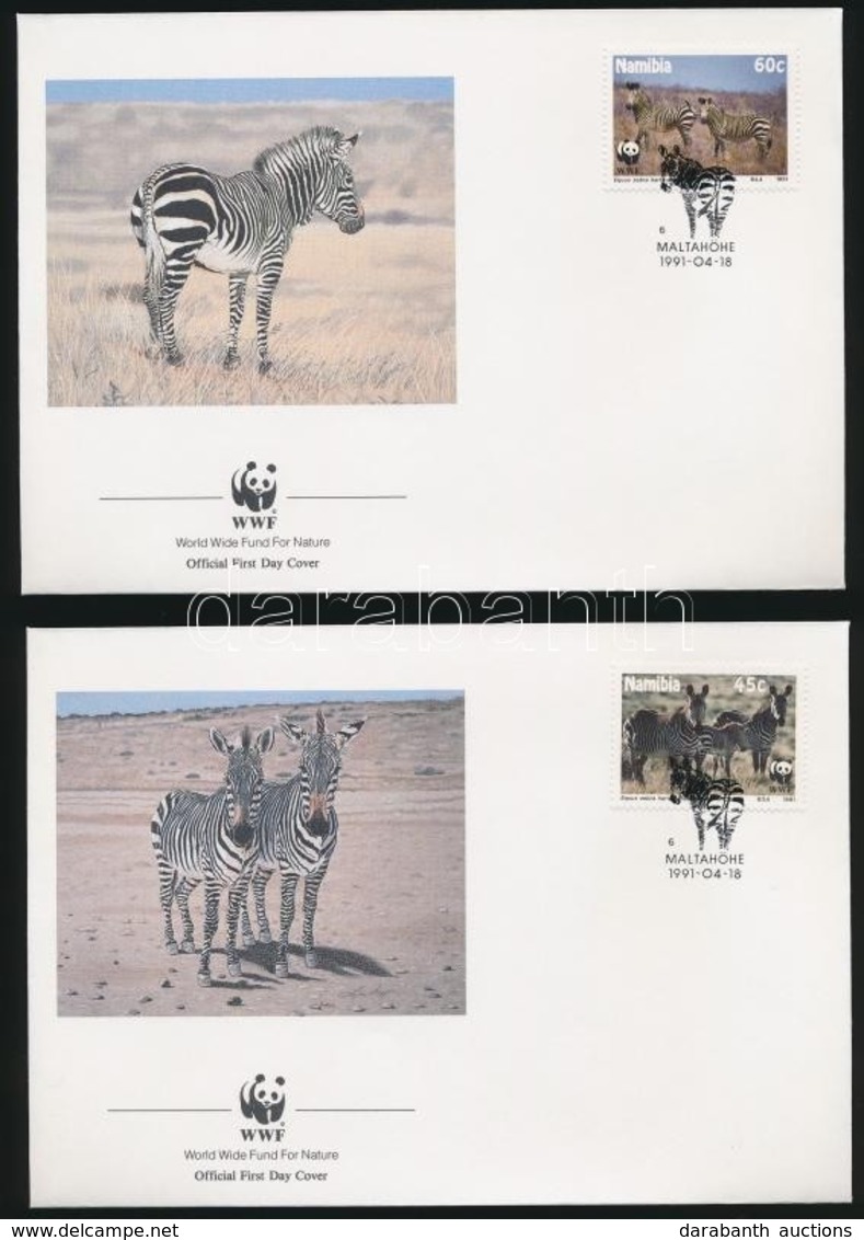 1991 WWF Zebra Sor Mi 702-705 4 Db FDC-n - Other & Unclassified