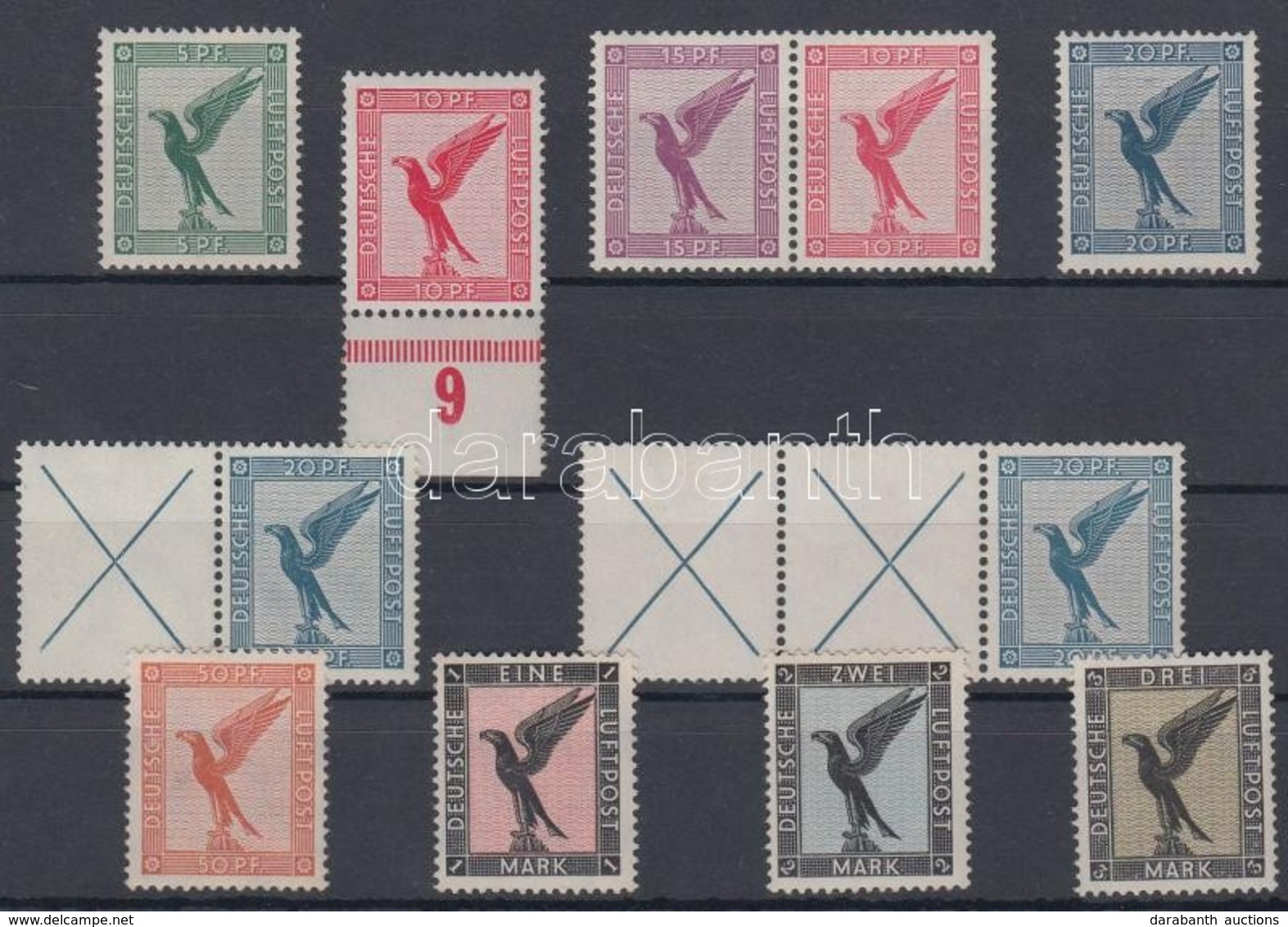 ** 1926/1927 Repülőposta Sor Közte Füzet összefüggések / Mi 378-384 With Stamp Booklet Varieties - Other & Unclassified