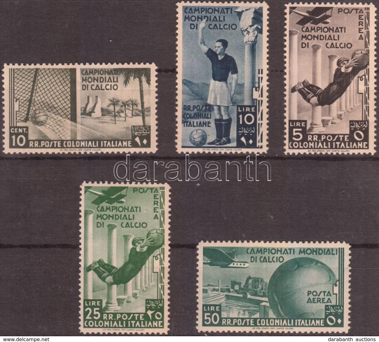 * 1934 Labdarúgó VB Mi 76, 80, 83, 86-87 (Mi EUR 368.-) (barnás Gumi  / Brownish Gum) - Other & Unclassified