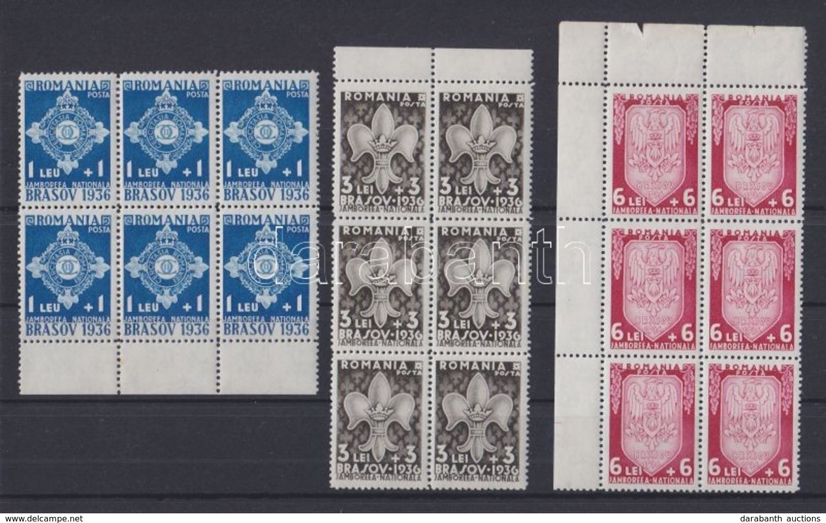 ** 1936 Cserkész Mi 516-518 ívszéli Hatos Tömbökben / Margin Blocks Of 6 - Andere & Zonder Classificatie