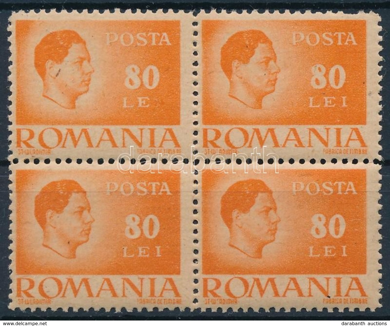 ** 1945 Mi 948 Négyestömb, 1 Bélyegen ,,LEI' Helyett ,,LE' - Andere & Zonder Classificatie