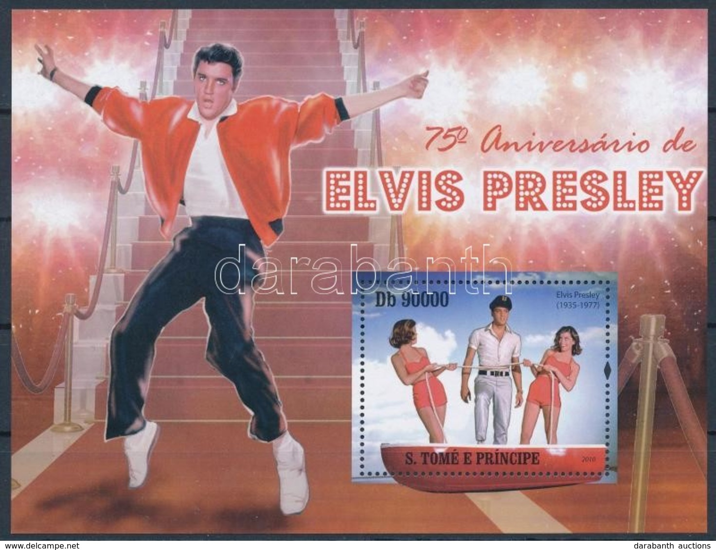 ** 2010 75 éve Született Elvis Presley Blokk Mi 750 - Andere & Zonder Classificatie