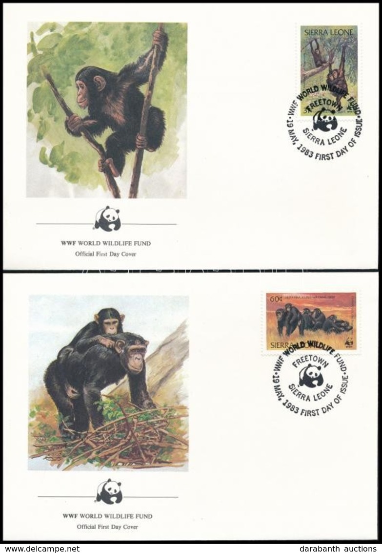 1983 WWF Csimpánzok Sor  4 Db FDC-n Mi 713-716 - Andere & Zonder Classificatie