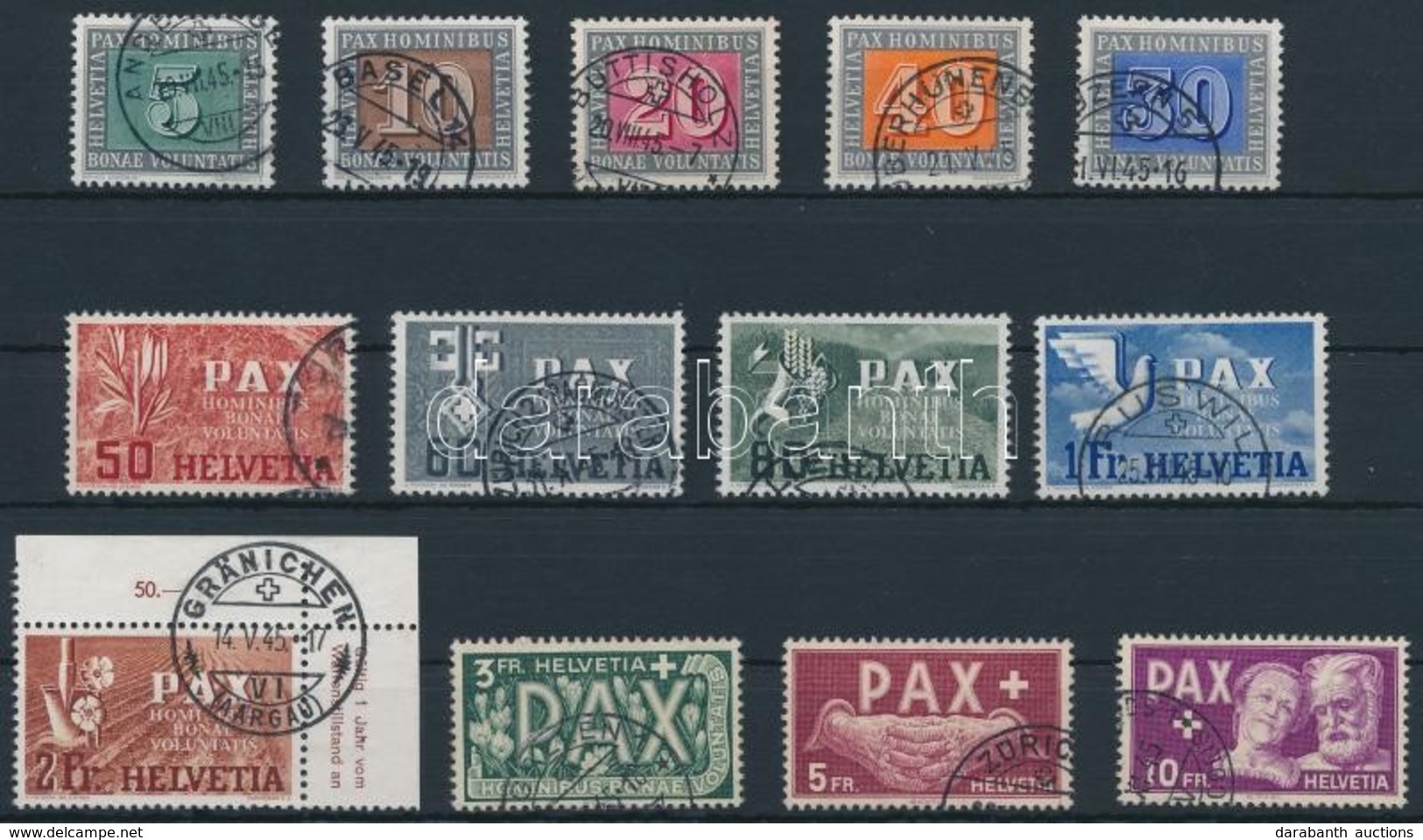 O 1945 Pax Sor Mi 447-459 - Andere & Zonder Classificatie