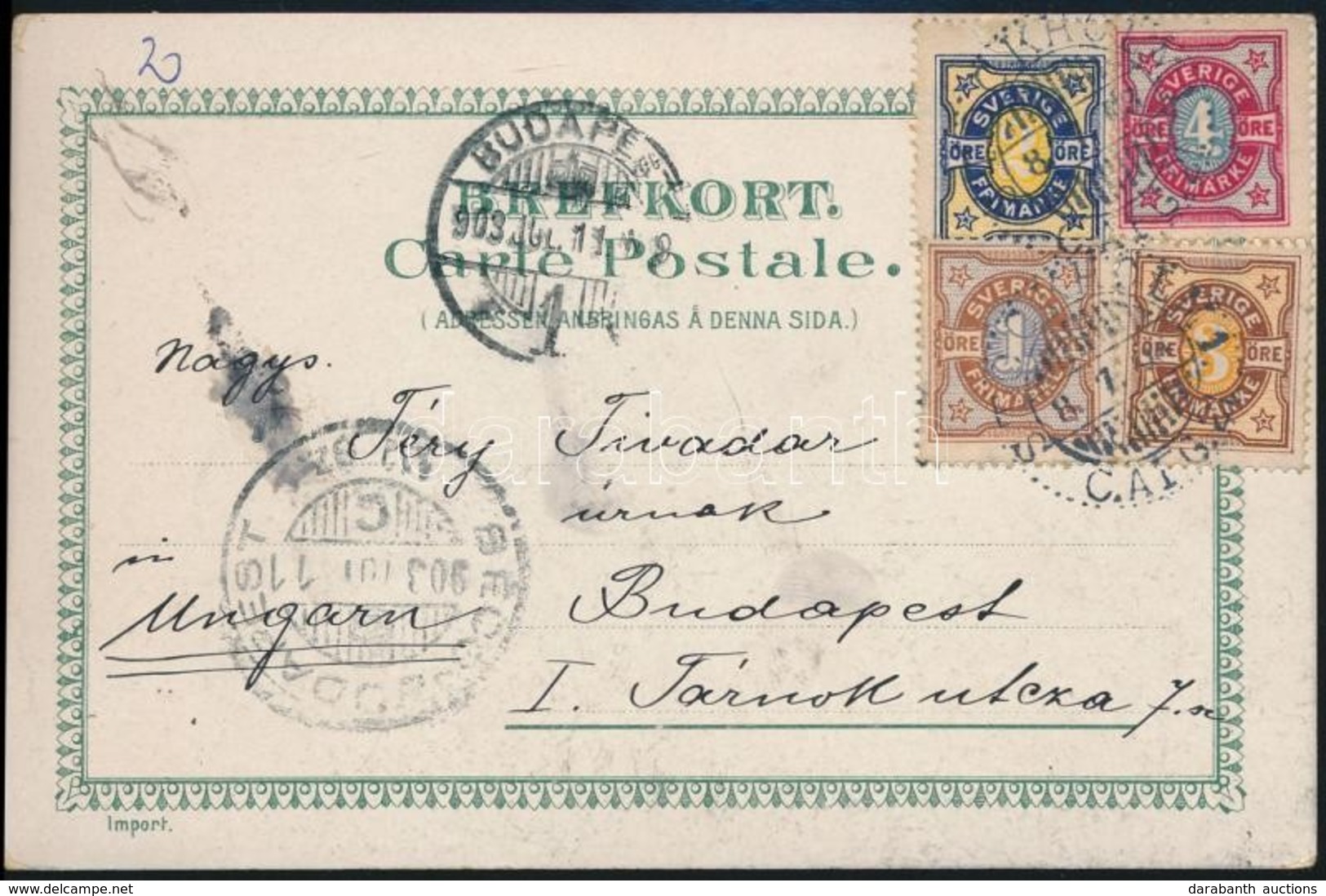 1903 Forgalmi Mi 50-53 Levelezőlapon - Other & Unclassified