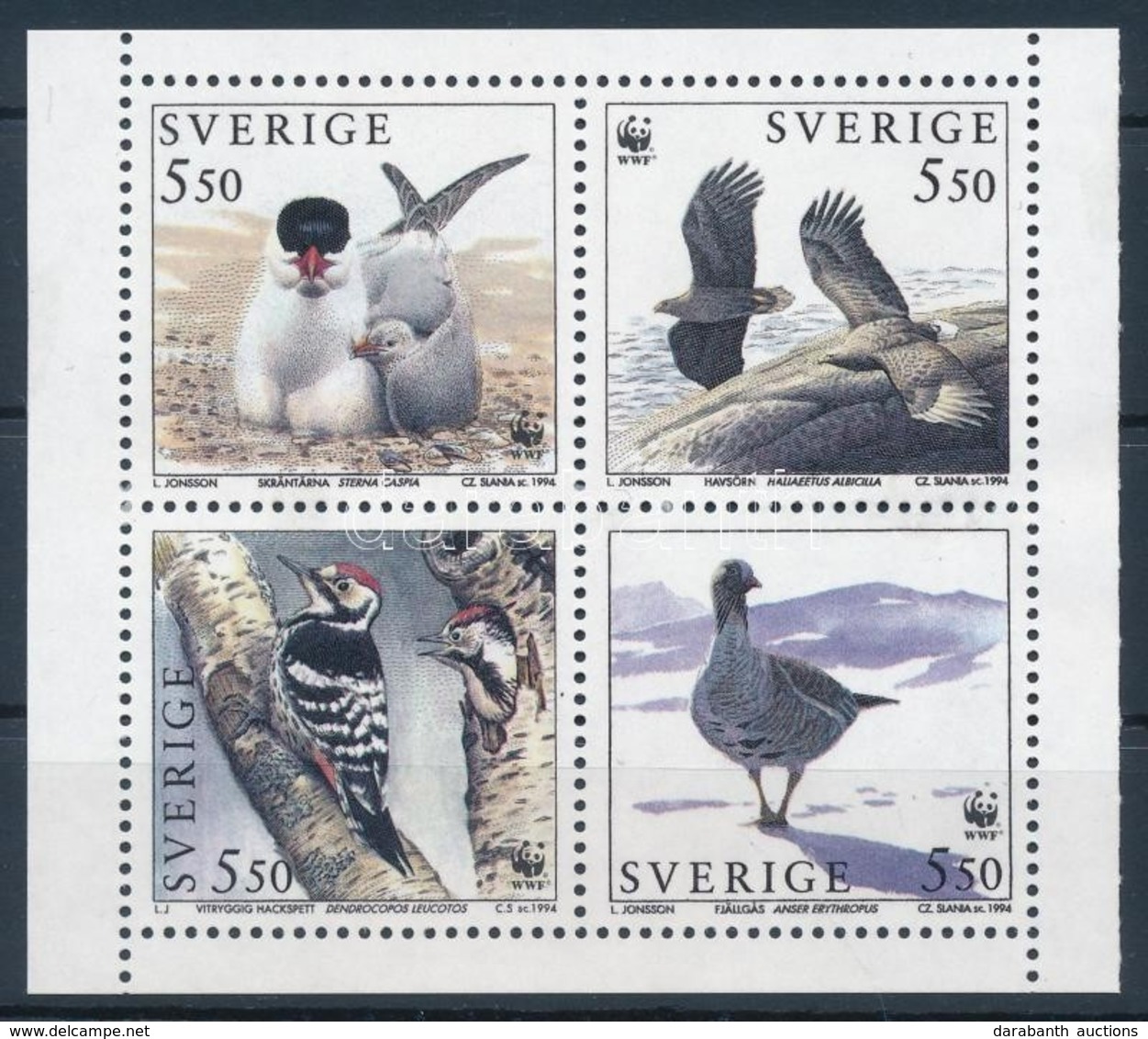 ** 1994 WWF: Madarak Bélyegfüzetlap H-Bl. 224 + Sor 4 Db FDC-n Mi 1847-1850 - Other & Unclassified