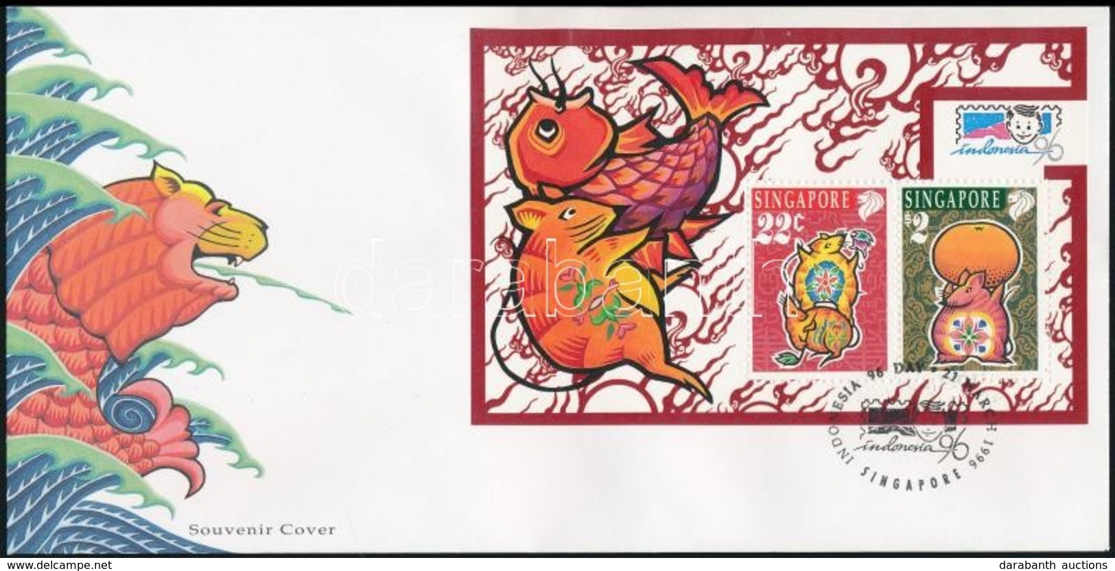 1996 Kínai újév Sor Mi 789-790 + Blokk Mi 47 2 FDC-n - Andere & Zonder Classificatie