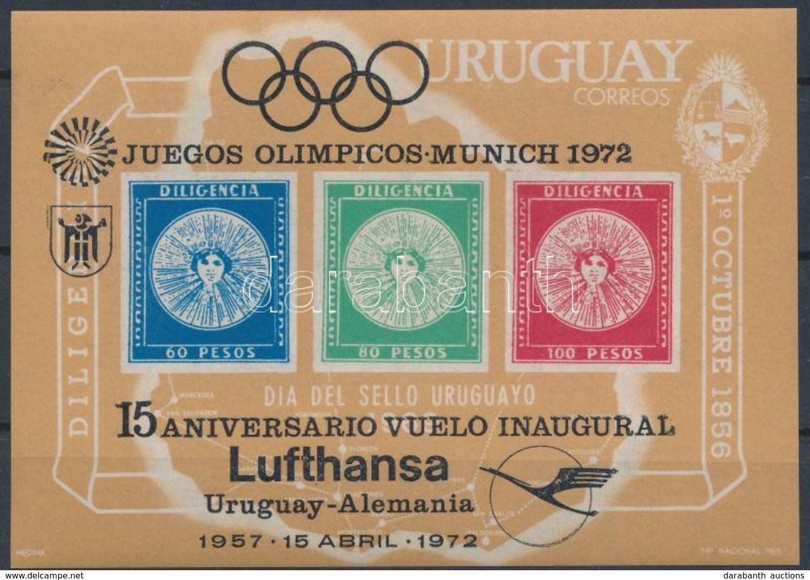 ** 1972 Lufthansa, Olimpia Blokk Mi 15 - Andere & Zonder Classificatie