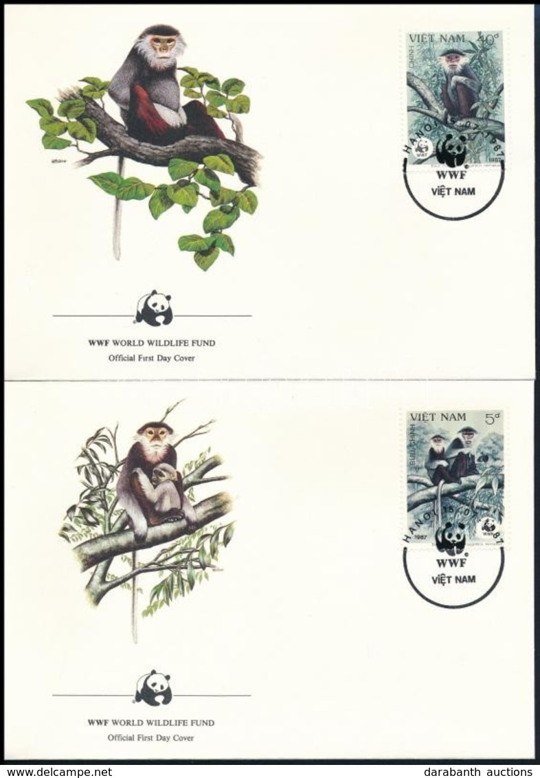 1987 WWF: Majmok Sor 4 Db FDC-n  Mi 1827-1830 - Andere & Zonder Classificatie