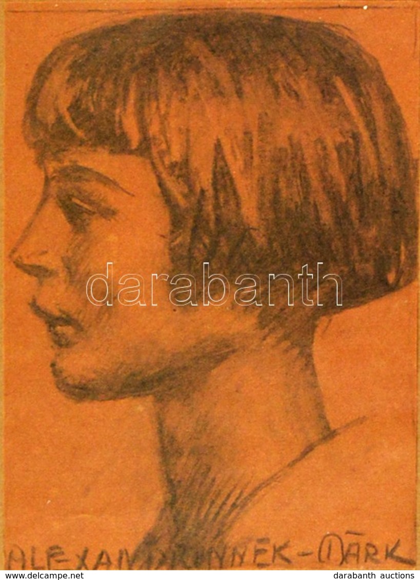 Márk Lajos (1867-1940): Lány Portré. Szén, Papír, Jelzett,  üvegezett Keretben, 18×14 Cm - Other & Unclassified