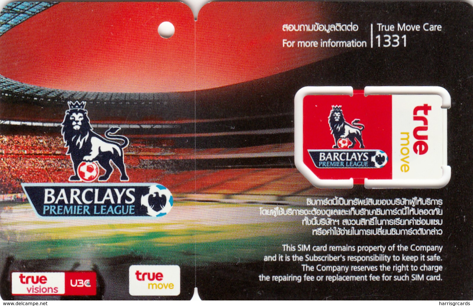 THAILAND - True GSM Card - Barclays Premier League, Mint - Thaïlande